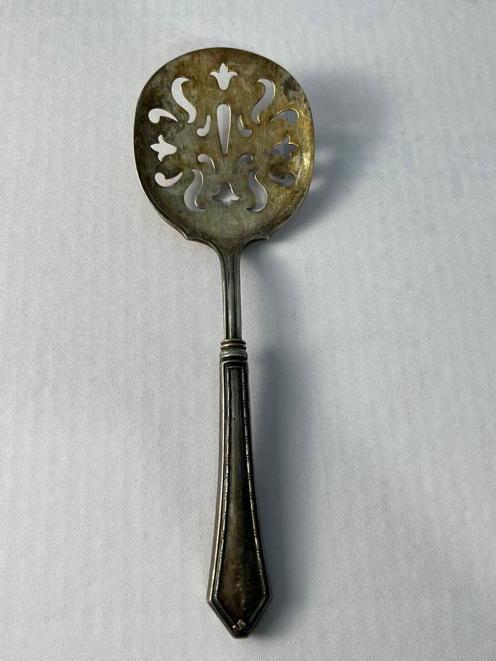 VTG Webster Sterling Silver Handle Pierced Tomato Serving Spoon